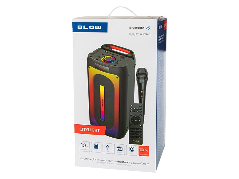 Bluetooth speaker CityLIGHT + remote control + microphone