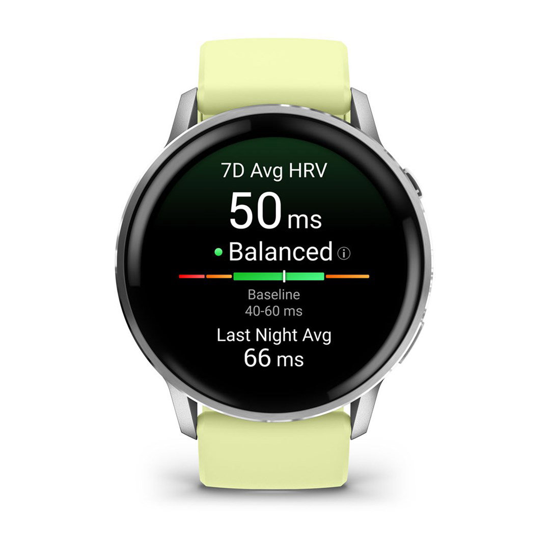Garmin Venu 010-03014-02 smartwatch sport watch 3.56 cm (1.4) AMOLED 45 mm Digital 454 x 454 pixels Touchscreen Silver Wi-Fi GPS (satellite)