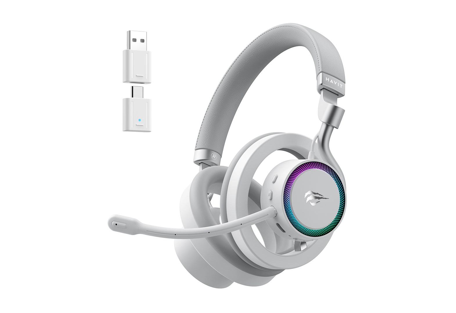 Havit Fuxi-H8 - wired/wireless gaming headphones (white)