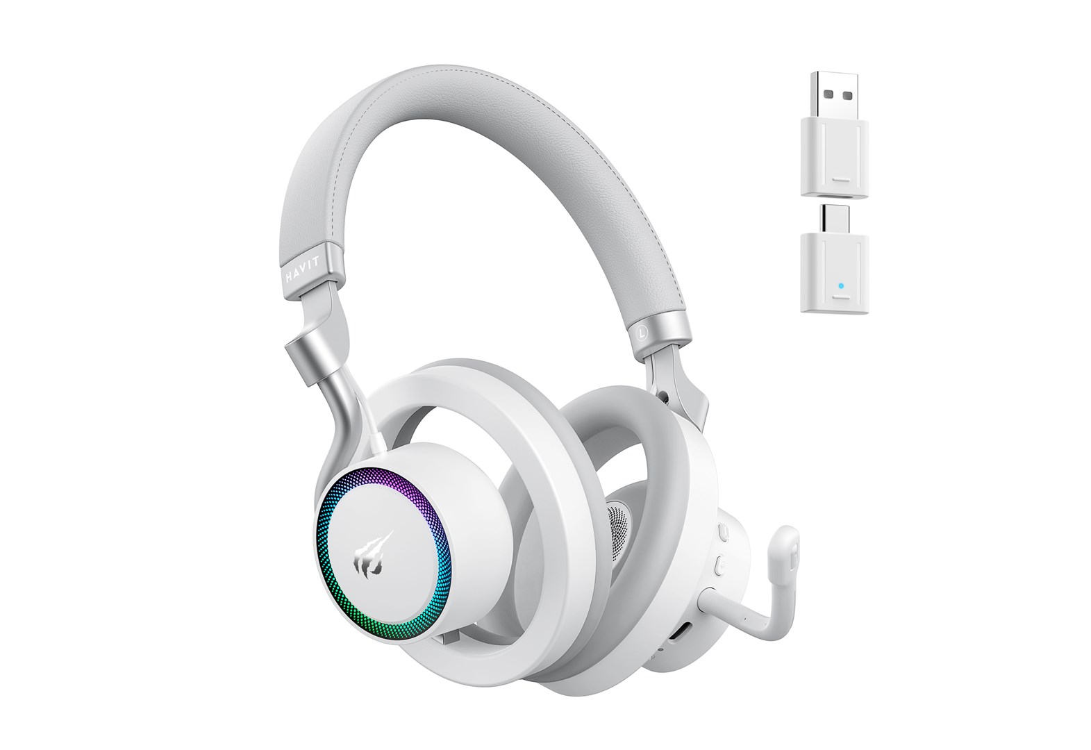 Havit Fuxi-H8 - wired/wireless gaming headphones (white)