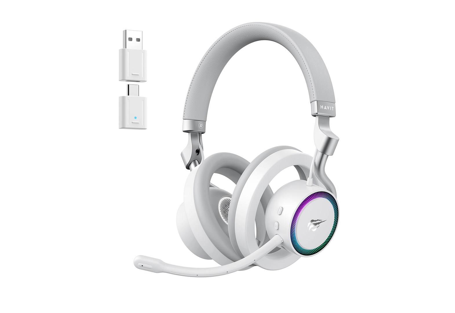Havit Fuxi-H8 - wired/wireless gaming headphones (white)