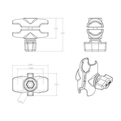 RAM Mounts Double Socket Arm