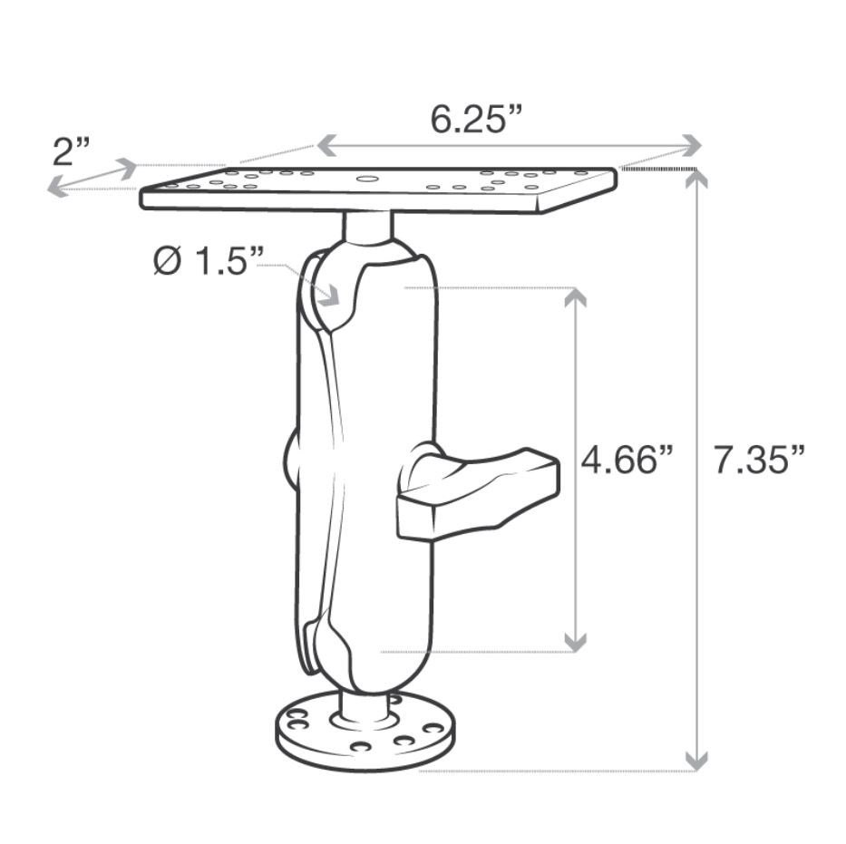 RAM MOUNT Mounting kit for echosounder to flat surface RAM-111U