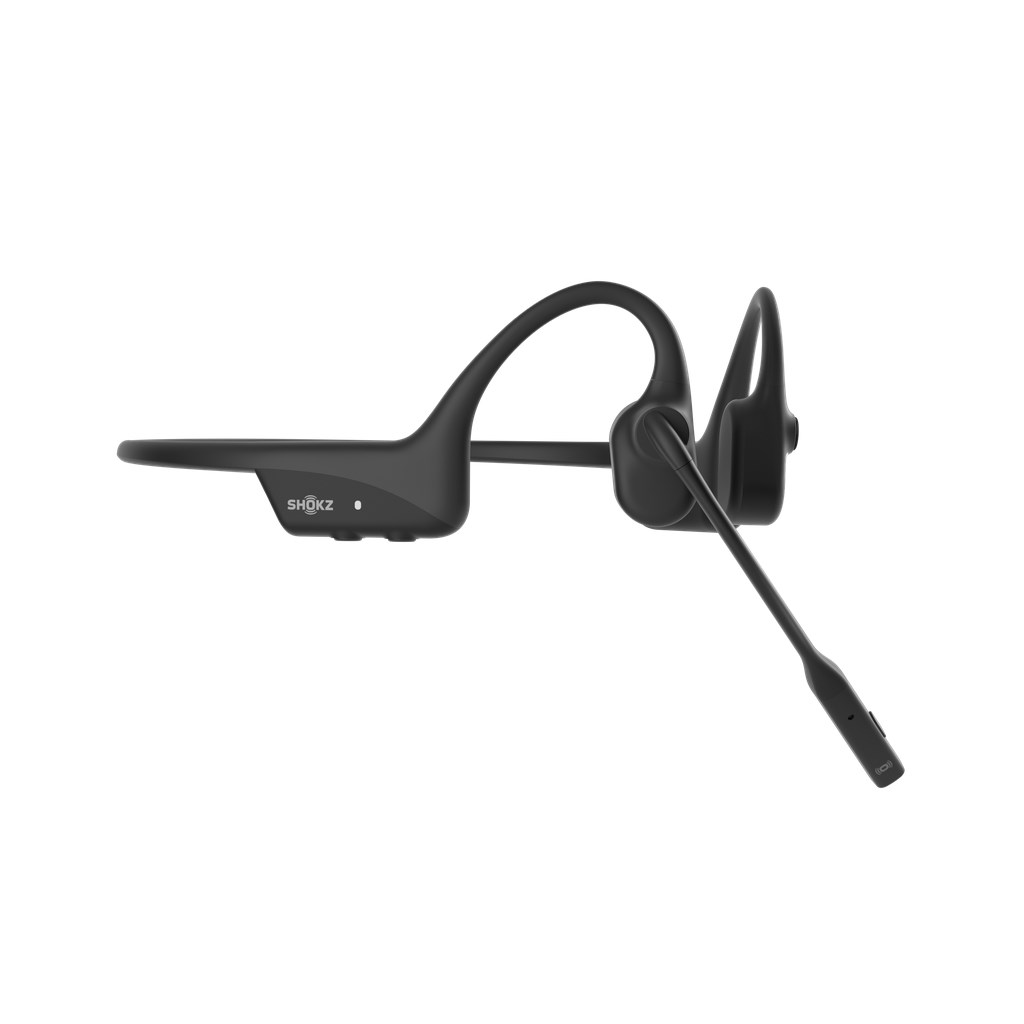 SHOKZ OpenComm2 2025 Upgrade Wireless Bluetooth Bone Conduction Videoconferencing Headset with USB-C Charging Port 16 Hr Talk Time, 29m Wireless Range, 1 Hr Charge Time Includes Noise Cancelling Boom Mic, Black