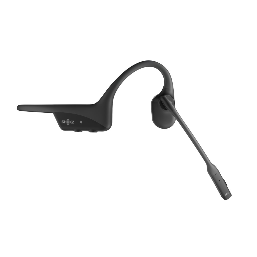 SHOKZ OpenComm2 2025 Upgrade Wireless Bluetooth Bone Conduction Videoconferencing Headset with USB-C Charging Port 16 Hr Talk Time, 29m Wireless Range, 1 Hr Charge Time Includes Noise Cancelling Boom Mic, Black