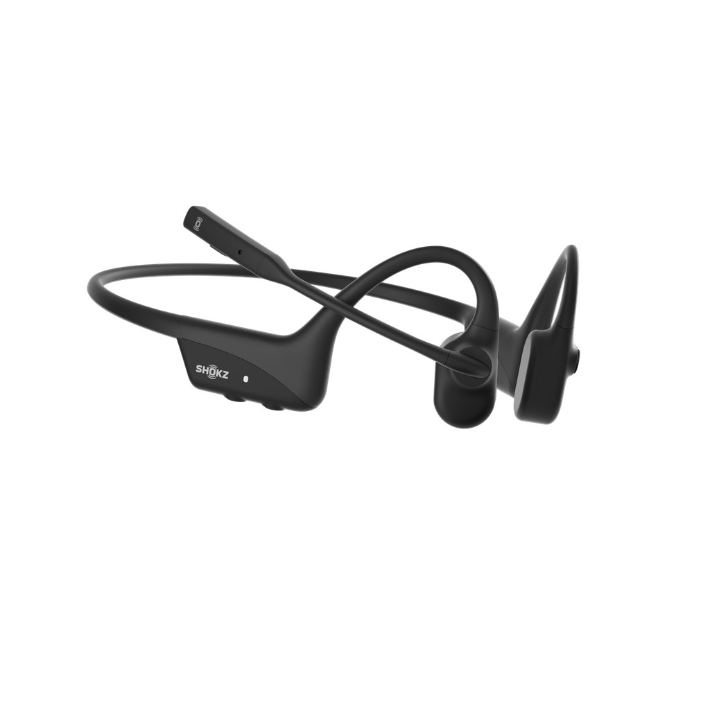 SHOKZ OpenComm2 UC 2025 Upgrade Wireless Bluetooth Bone Conduction Videoconferencing Headset with USB-C Charging Port and USB-C adapter 16 Hr Talk Time, 29m Wireless Range, 1 Hr Charge Time Includes Noise Cancelling Boom Mic and Dongle, Black