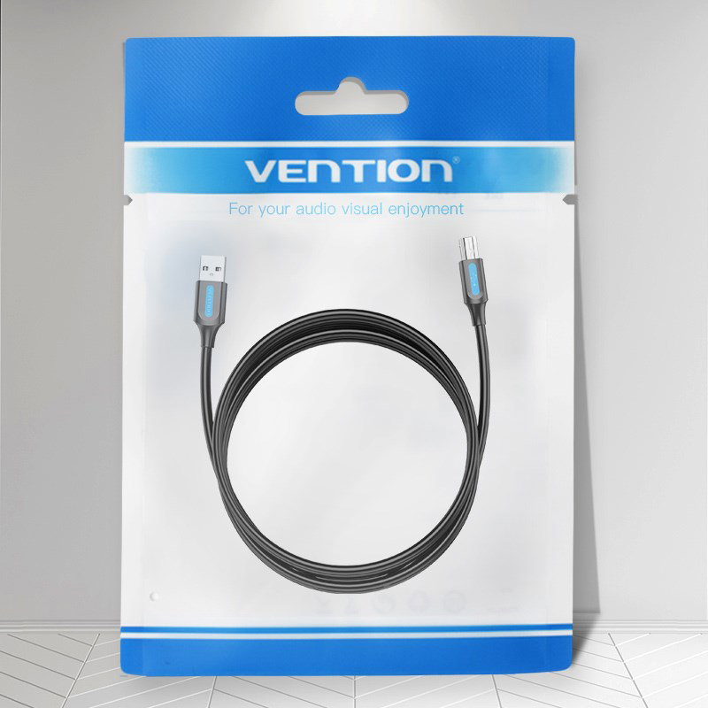 Vention USB 2.0 A Male to B Male Cable 3M Black PVC Type