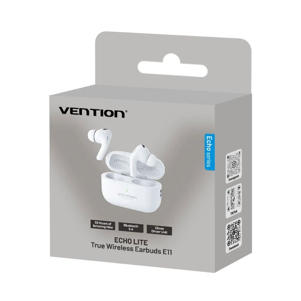Vention Echo Lite E11 Headset True Wireless Stereo (TWS) Open-ear Calls/Music USB Type-C Bluetooth White