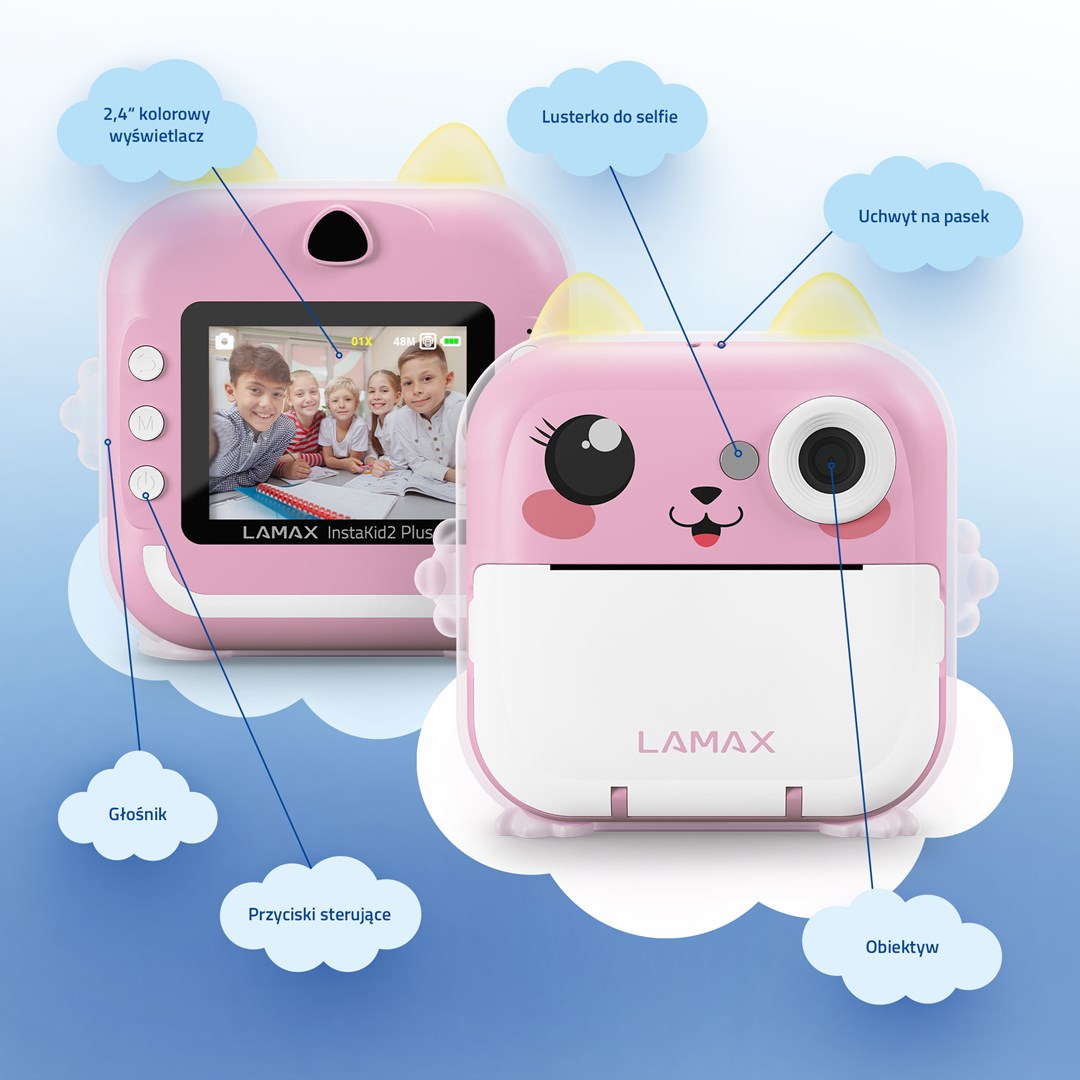 Kids camera LAMAX InstaKid2 Plus, pink