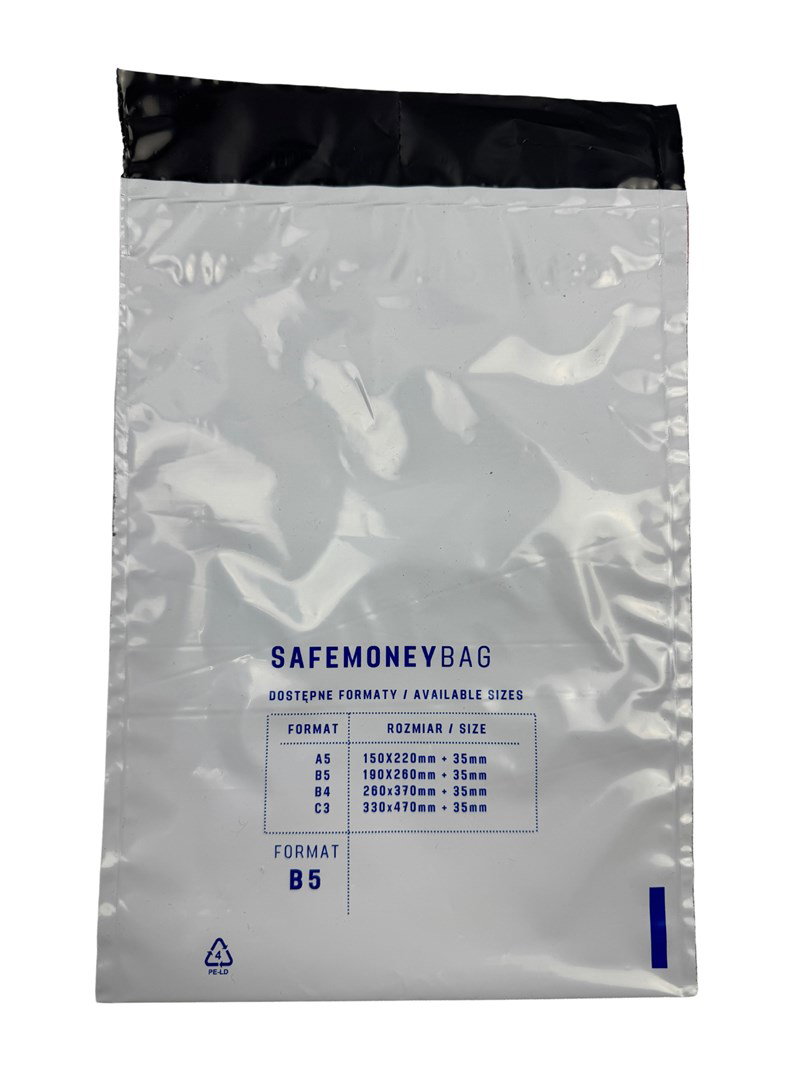 Bestpak SAFEMONEYBAG Safe deposit envelopes white B5 190mmx260mm+35mm 100 pieces