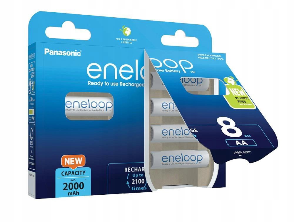 Rechargeable batteries PANASONIC ENELOOP AA 2000 mAh 8 szt (BK-3MCDE/8HH)