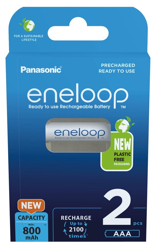 Rechargeable batteries PANASONIC ENELOOP AAA 800 mAh 2 szt (BK-4MCDE/2CP)