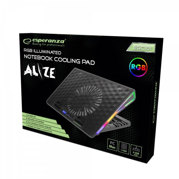 Esperanza EGC101 laptop cooling pad 800 RPM Black