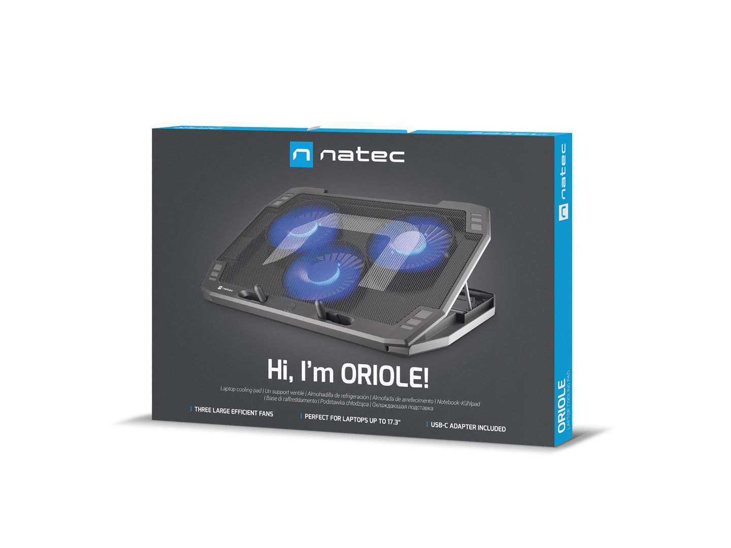 NATEC Laptop Cooling Pad Oriole 15.6-17.3inch LED notebook cooling pad 43.9 cm (17.3)