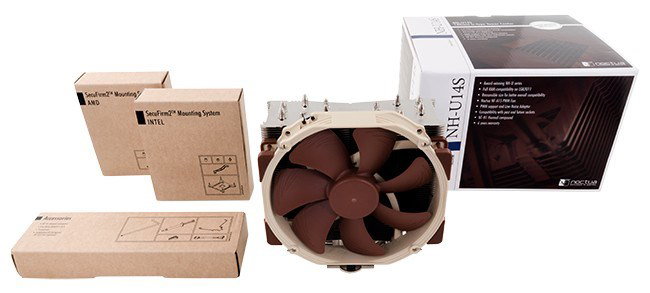 Noctua NH-U14S computer cooling component Processor Cooler 12 cm Brown, Stainless steel