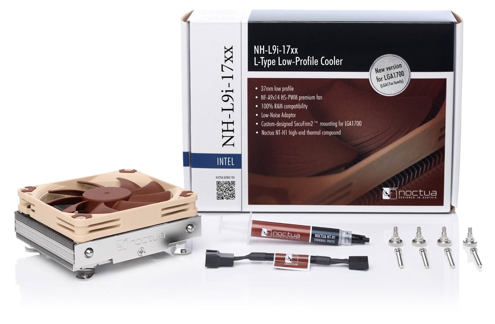 Noctua Khler NH-L9i 17xx Processor Cooler 9.2 cm Beige, Brown 1 pc(s)