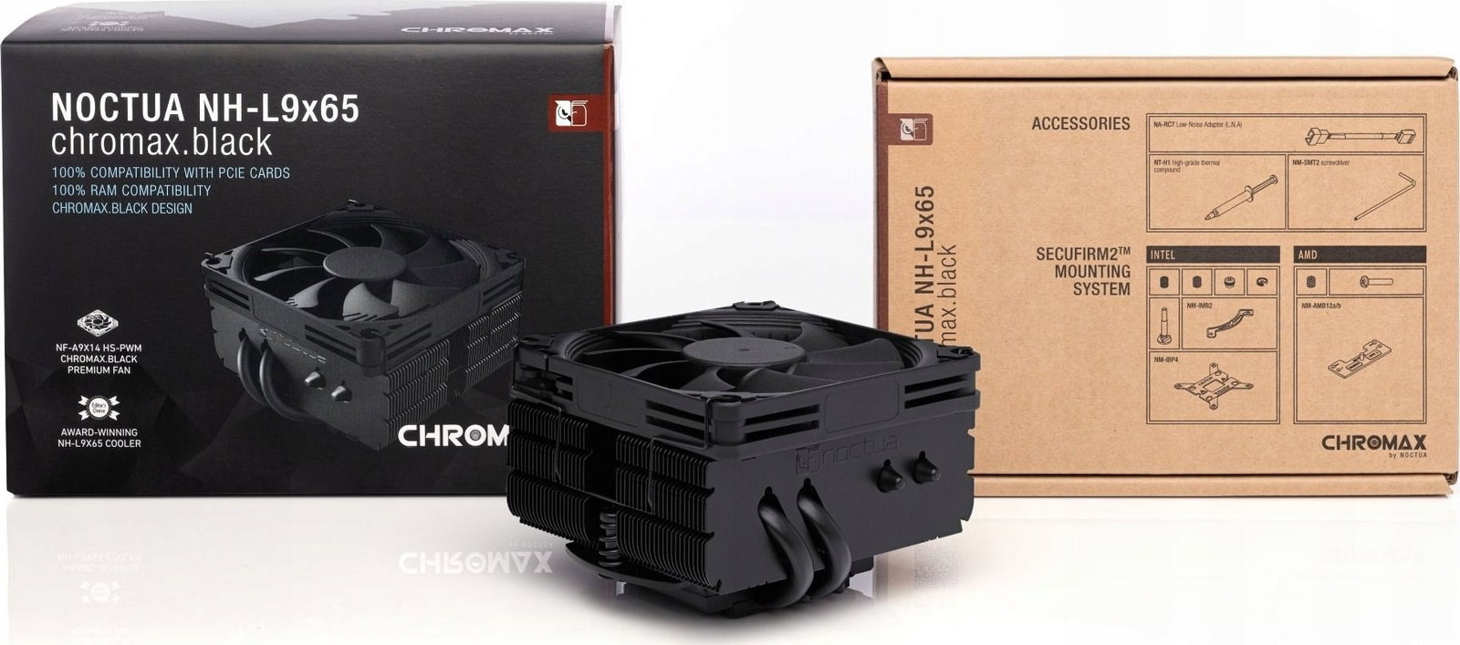 NOCTUA NH-L9x65 chromax.black Low Profile CPU cooler
