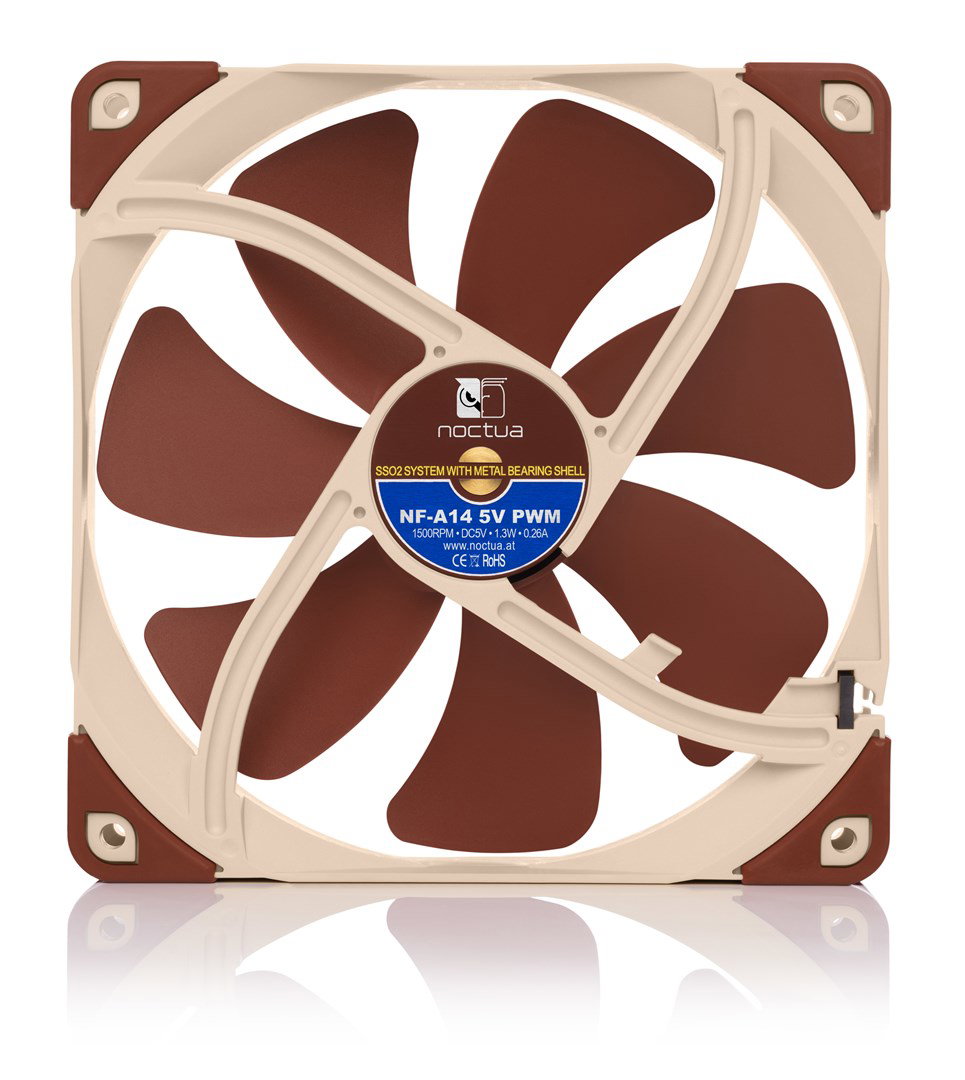 Noctua NF-A14 Computer case Fan 14 cm Beige, Brown