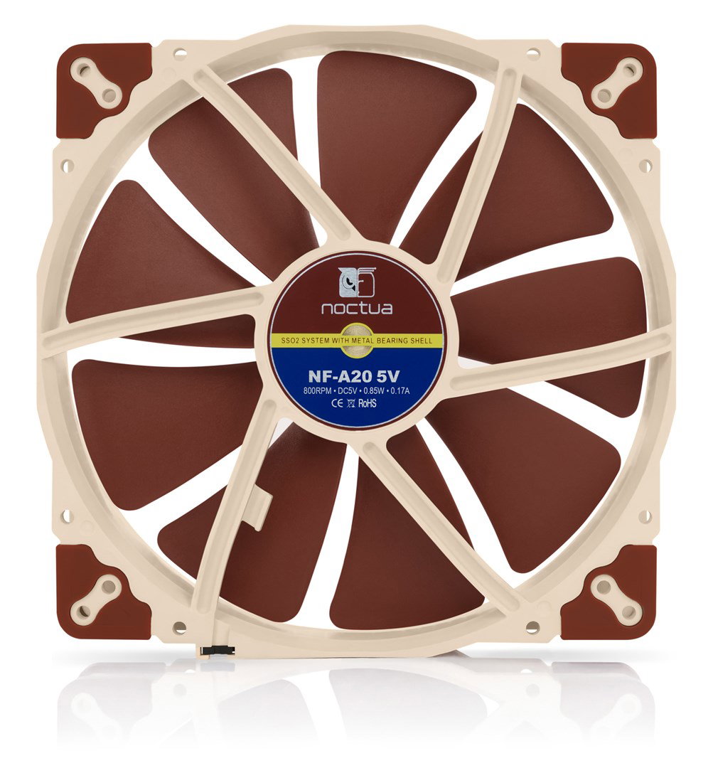 Noctua NF-A20 Computer case Fan 20 cm Beige, Brown