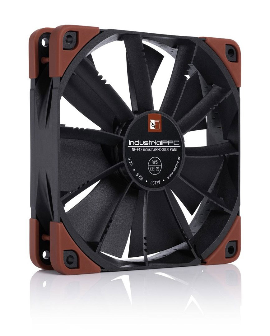 Noctua NF-F12 industrialPPC-3000 PWM Computer case Fan 12 cm Black, Brown