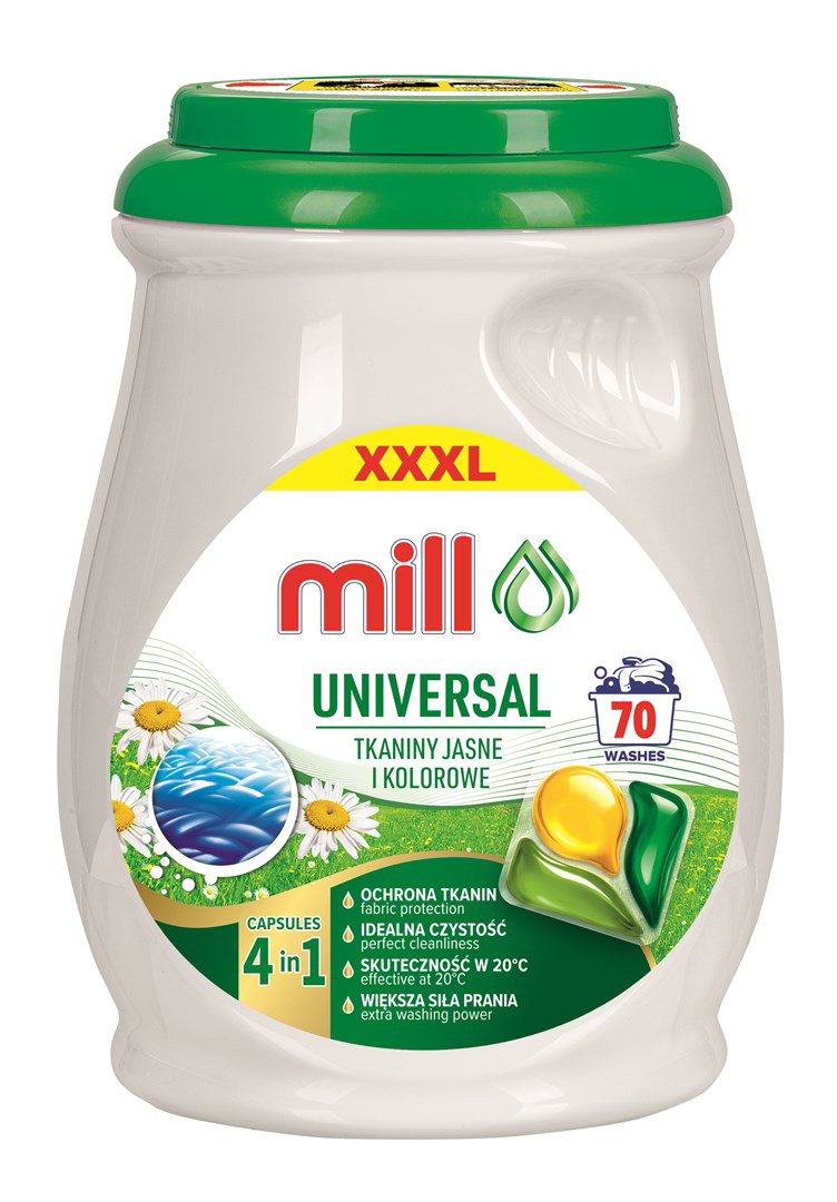MILL PROFESSIONAL 3-chamber universal laundry capsules, 70 pcs.