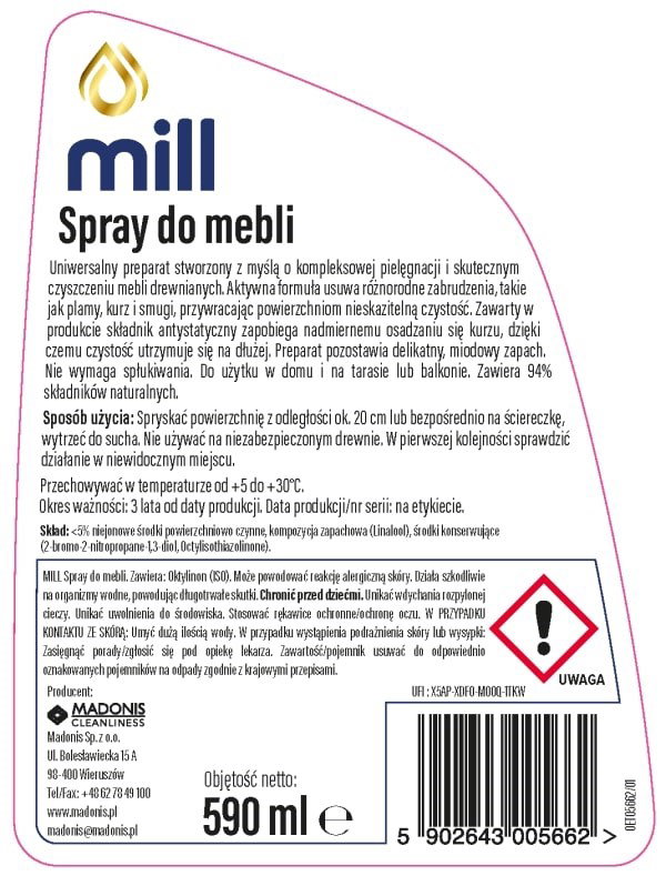 MILL Clean Furniture Spray 590 ml