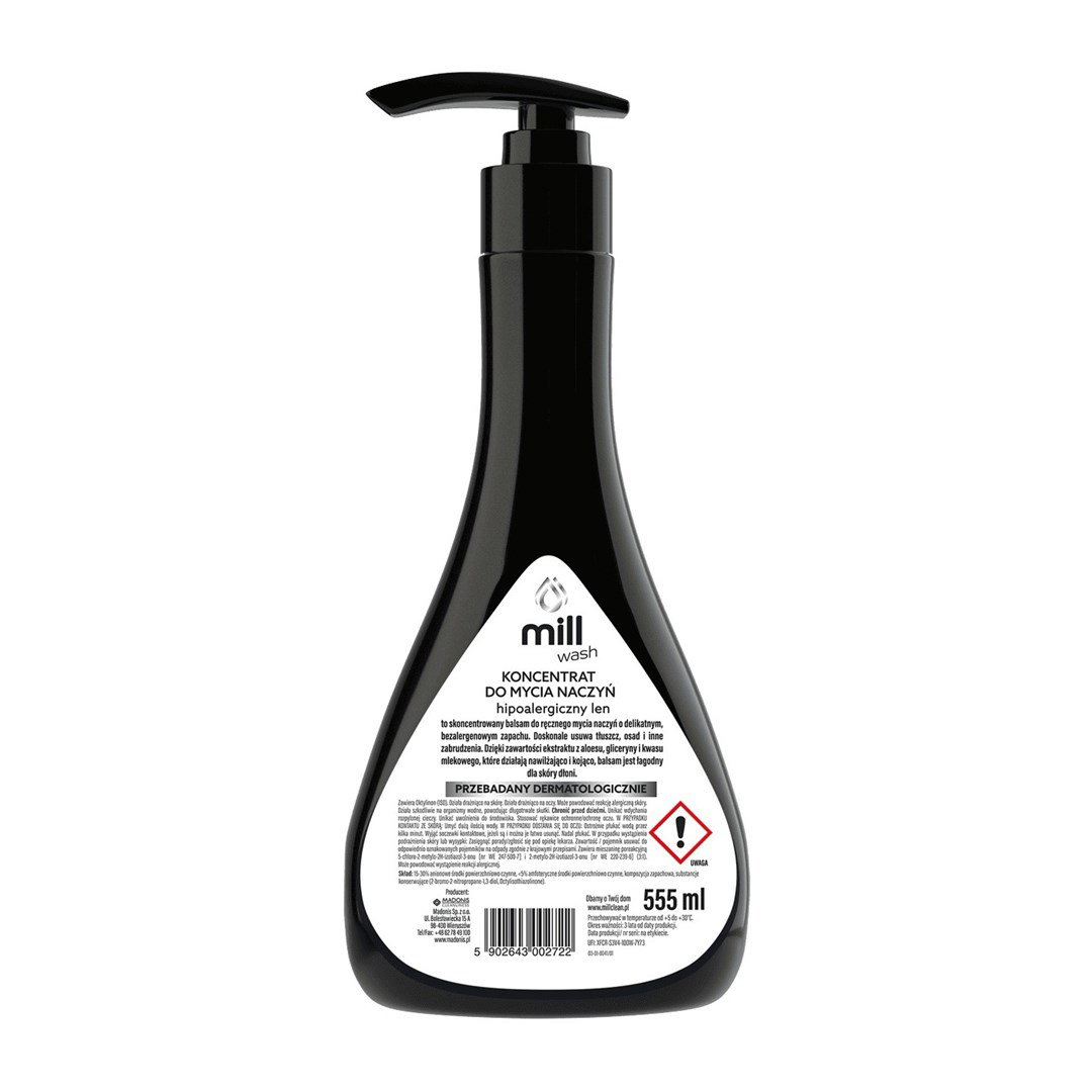 MILL WASH Concentrate Balm for washing dishes, Hypoallergenic Linen 555ml