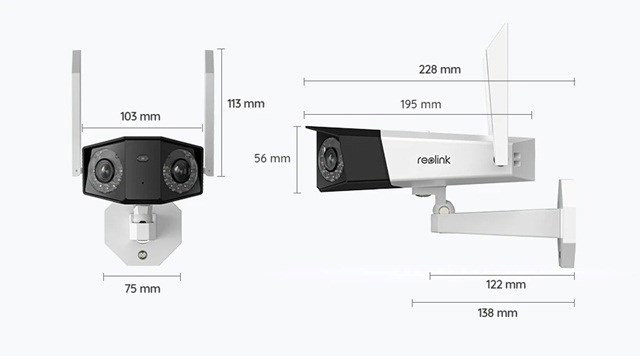 Reolink Duo Series W730 - 4K Outdoor Wi-Fi Camera, Dual-Lens, 180 Panoramic View, Person/Vehicle/Animal Detection