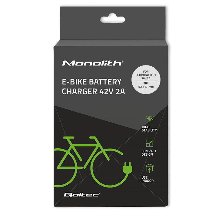 Qoltec 50760 Charger for e-bike batteries 36V 42V 2A 5.5*2.1