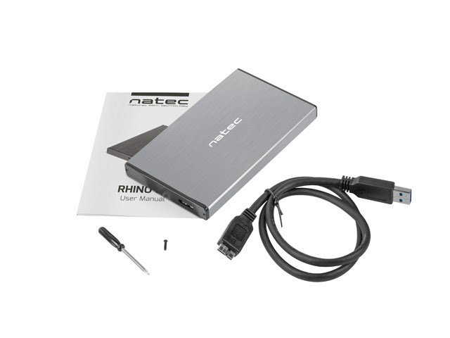 NATEC HDD ENCLOSURE RHINO GO (USB 3.0, 2.5, GREY)