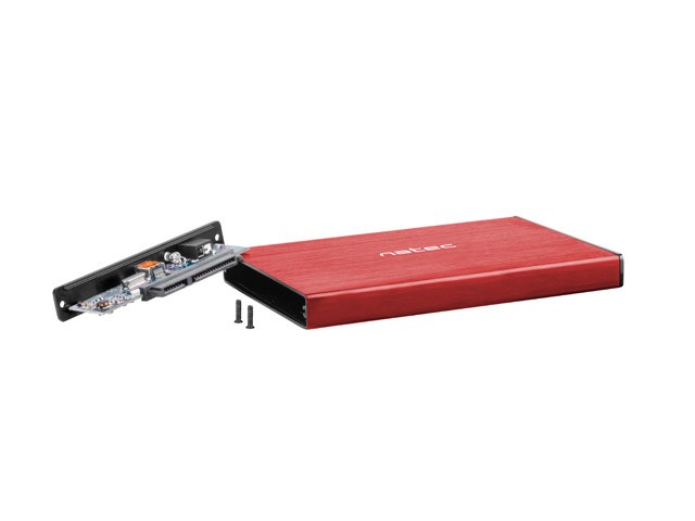 NATEC HDD ENCLOSURE RHINO GO (USB 3.0, 2.5, RED)
