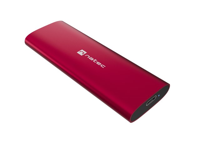 NATEC RHINO M.2 NVME LITE EXTERNAL SSD ENCLOSURE USB-C 3.2 GEN 2 RUBY RED