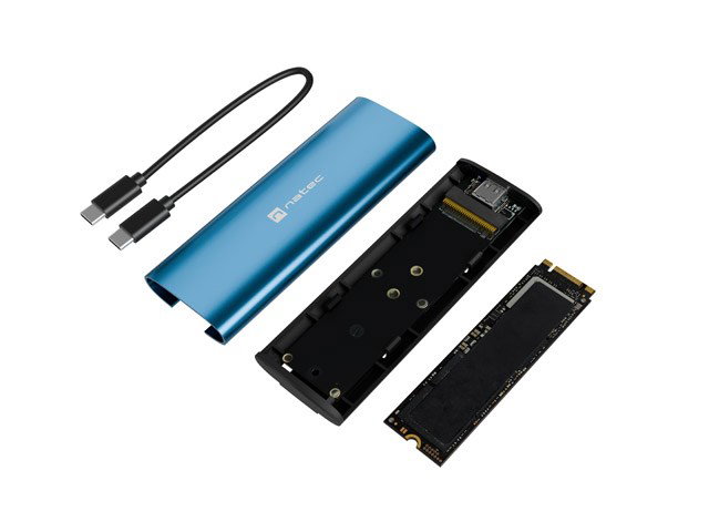 NATEC RHINO M.2 NVME LITE EXTERNAL SSD ENCLOSURE USB-C 3.2 GEN 2 HORIZON BLUE