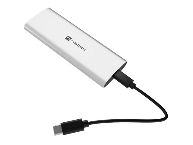 NATEC RHINO M.2 NVME LITE EXTERNAL SSD ENCLOSURE USB-C 3.2 GEN 2 ARCTIC SILVER