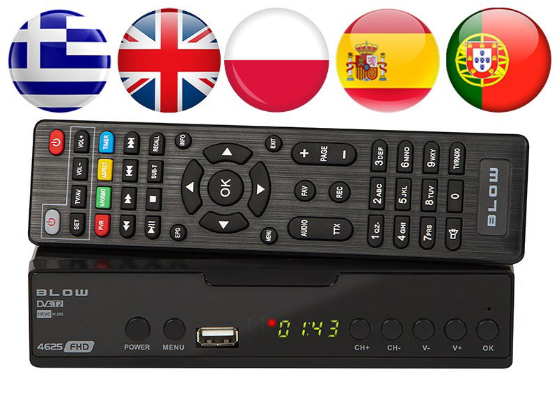 DVB-T2 decoder BLOW 4625FHD H.265 H.265 V2 tuner
