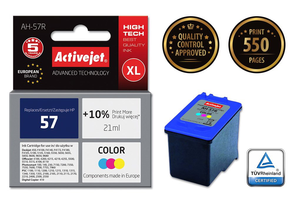 Activejet AH-57R Ink (replacement for HP 57 C6657AE; Premium; 21 ml; color)