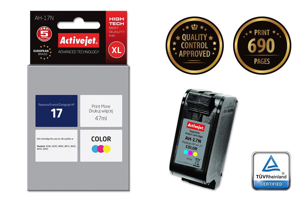 Activejet AH-17N Ink cartridge (replacement for HP 17 C6625A; Supreme; 47 ml; color)