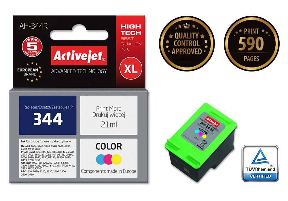 Activejet AH-344R Ink cartridge (replacement for HP 344 C9363EE; Premium; 21 ml; color)