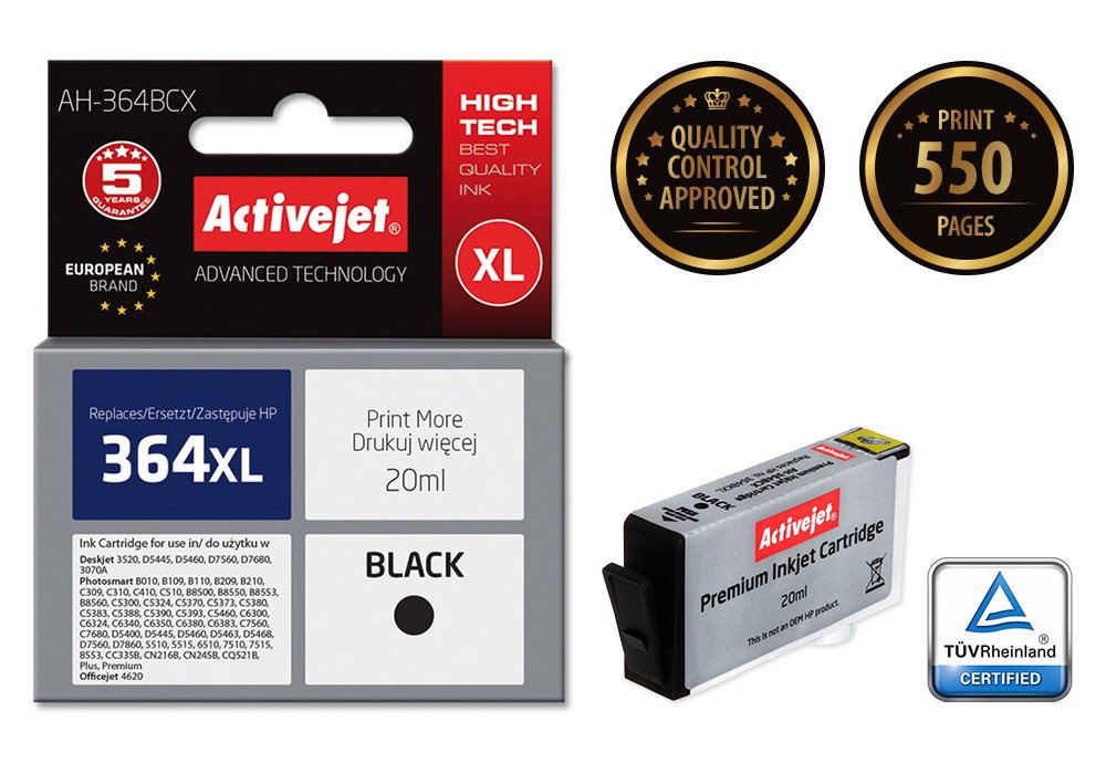 Activejet AH-364BCX Ink (replacement for HP 364XL CN684EE; Premium; 20 ml; black)