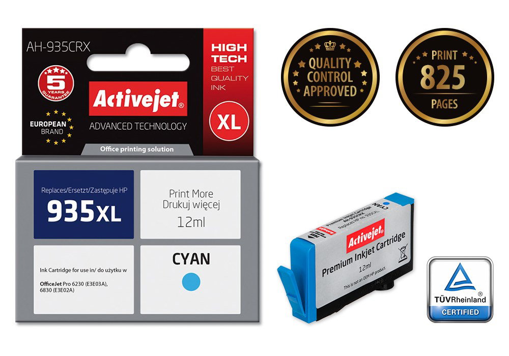 Activejet AH-935CRX Ink (replacement HP 935XL C2P24AE; Premium; 12 ml; cyan)