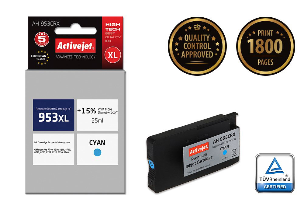 Activejet AH-953CRX ink (replacement for HP 953XL L0S70AE; Premium; 50 ml; black)