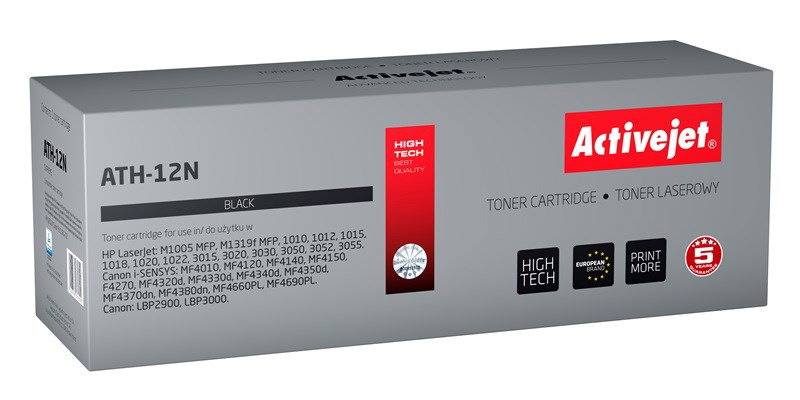 Activejet ATH-12N Toner (replacement for HP 12A Q2612A, Canon FX-10; Supreme; 2000 pages; black)