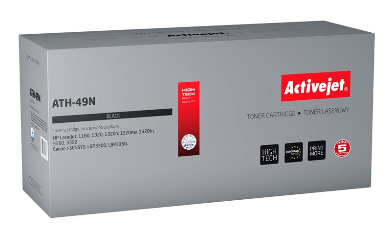 Activejet ATH-49N Toner (replacement for HP 49A Q5949A, Canon CRG-708; Supreme; 3200 pages; black)