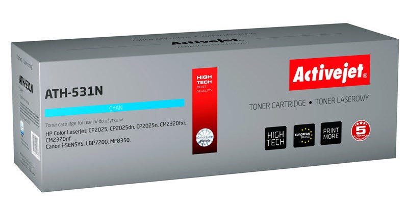 Activejet ATH-531N Toner (replacement for HP 304A CC531A, Canon CRG-718C; Supreme; 2900 pages; cyan)