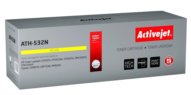 Activejet ATH-532N Toner (replacement for HP 304A CC532A, Canon CRG-718Y; Supreme; 2900 pages; yellow)