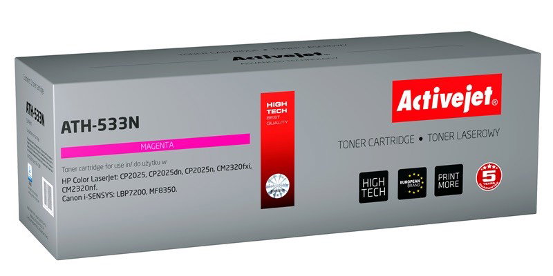Activejet ATH-533N Toner (replacement for HP 304A CC533A, Canon CRG-718M; Supreme; 2900 pages; magenta)