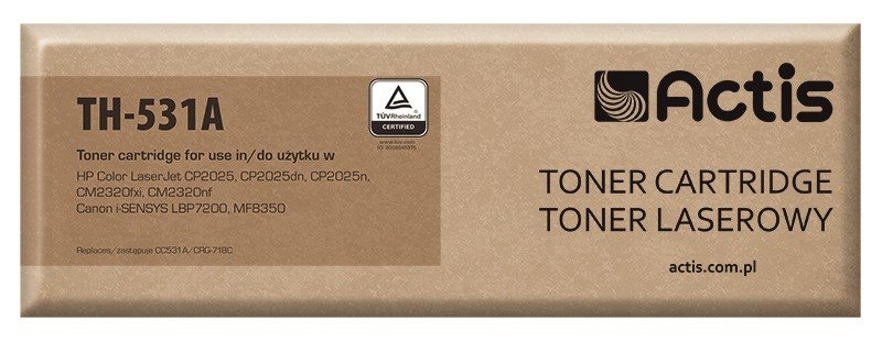 Actis TH-531A Toner (replacement for HP 304A CC531A, Canon CRG-718C; Standard; 3000 pages; cyan)
