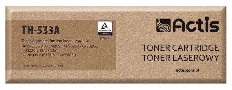 Actis TH-533A Toner (replacement for HP 304A CC533A, Canon CRG-718M; Standard; 3000 pages; magenta)