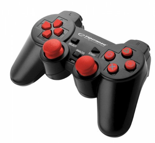 Esperanza EGG106R Gaming Controller Gamepad PC,Playstation 2,Playstation 3 Analogue Digital USB 2.0 Black,Red
