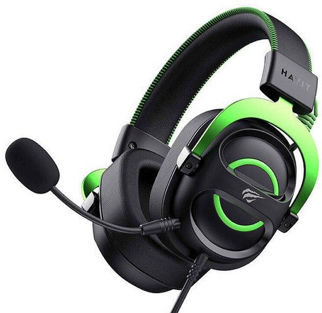 Havit H2002E - gaming headphones, black and green